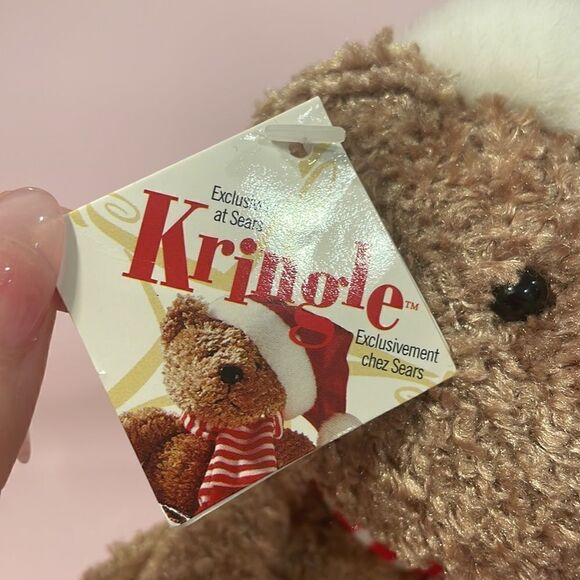 Sears Christmas Bear KRINGLE 2000 Exclusive 8" tall Plush & Beans NWT EUC teddy - Picture 6 of 8